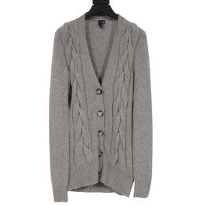 Christopher Fischer Womens Button Down Cardigan XS Gray 100% Cashmere Sweater